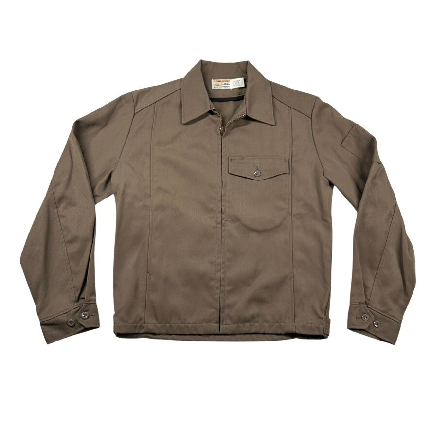 Vintage Riverside Masterbilt Jacket Mens M 1970s Work Brown Talon Perma-Neat