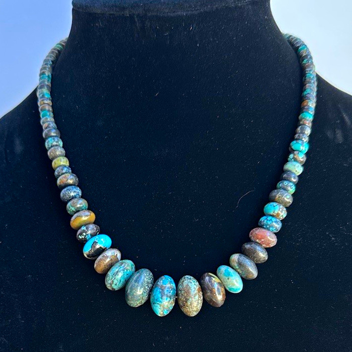 Mine Finds by Jay King Turquoise Beaded 925 Sterling Necklace Signed 18-20\