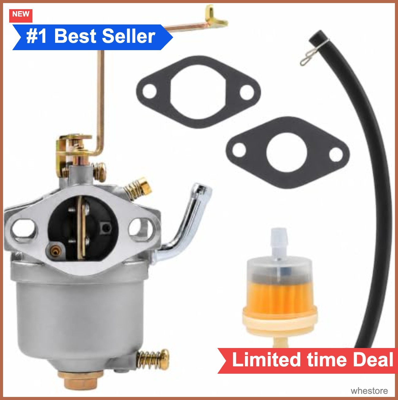 Generator Carburetor Tune-Up Kit 2HP 63cc 64cc 2-Stroke 700W 900W Gaskets Fuel