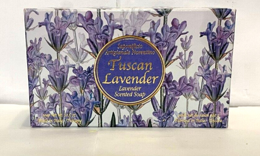 Tuscan Italian Lavender Soap With Box 10.5 oz New With Tags Please Read Tuscan Italian Lavender Soap With Box 10.5 oz New With Tags Please Read