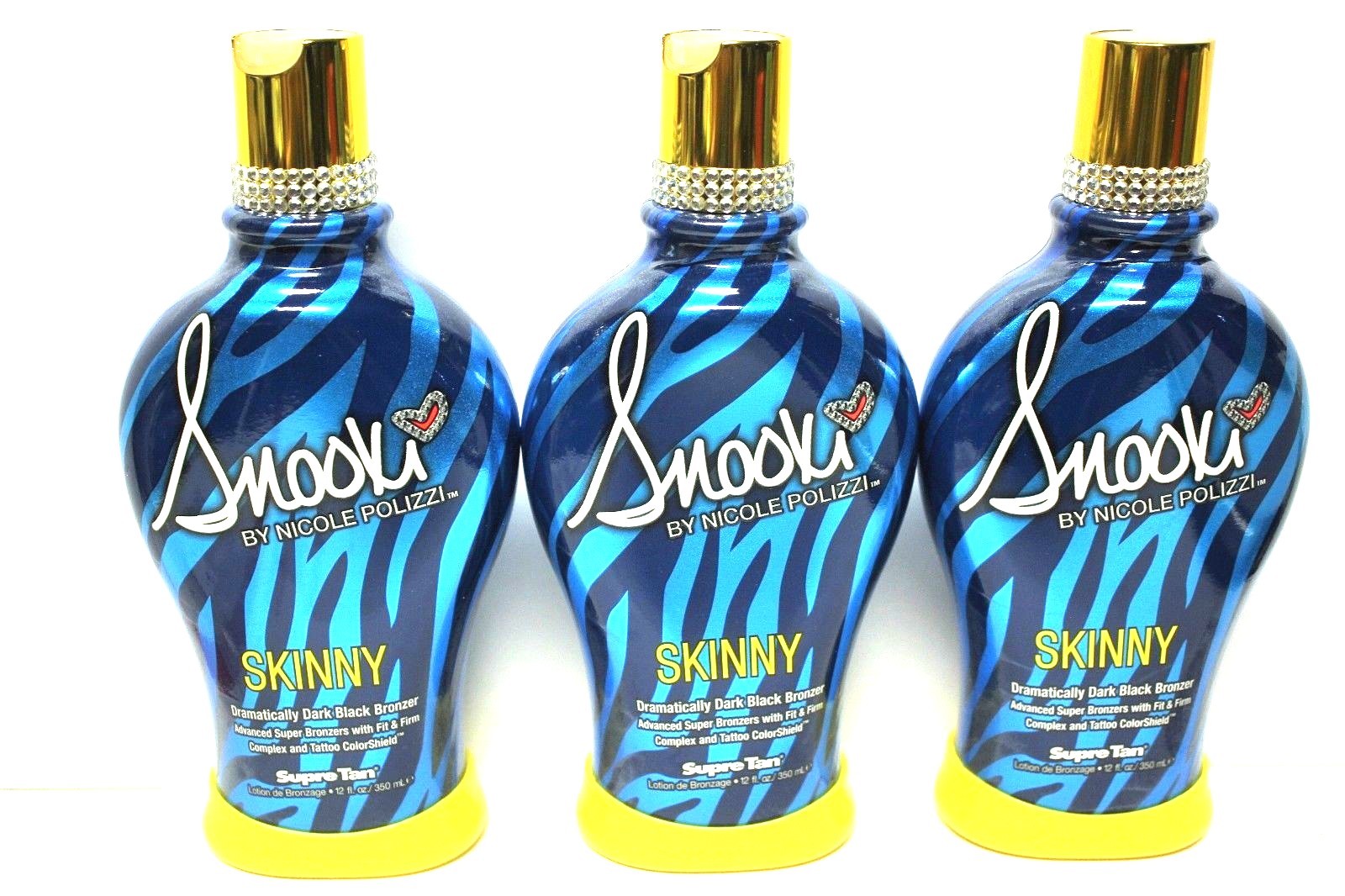 3x~SNOOKI~SKINNY~DARK BLACK BRONZER~FIRMING~INDOOR~TANNING BED~LOTION~SUPRE Lot
