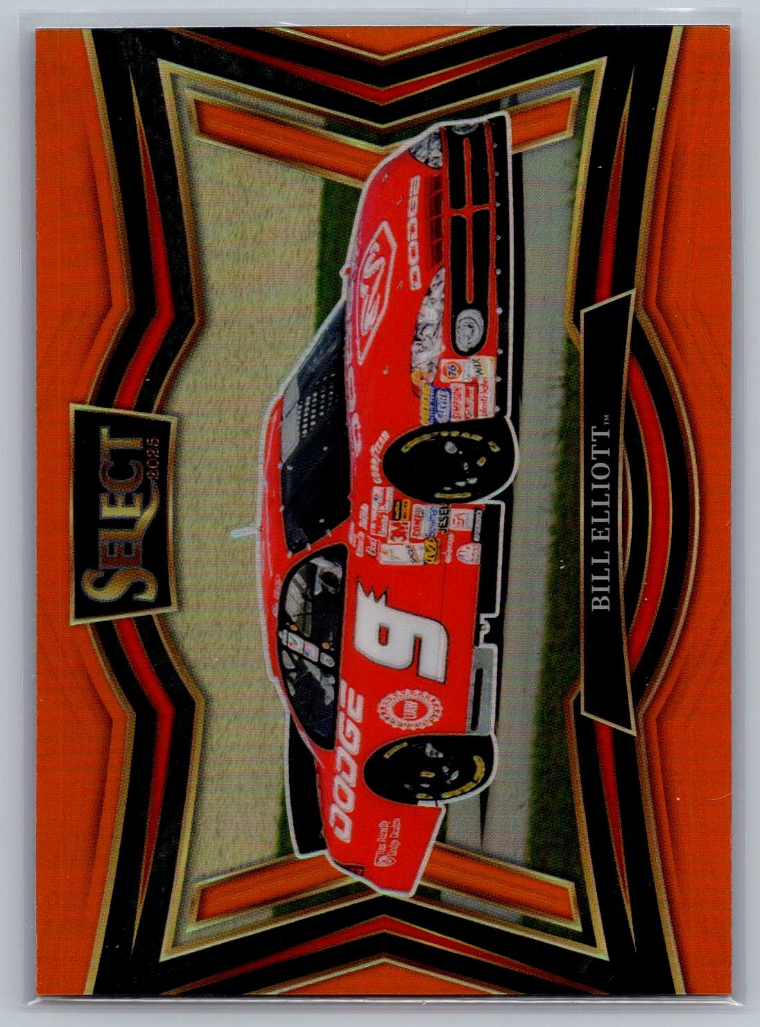 2025 Panini Select #158 Bill Elliott Orange Prizm #/49 2025 Panini Select #158 Bill Elliott Orange Prizm #/49
