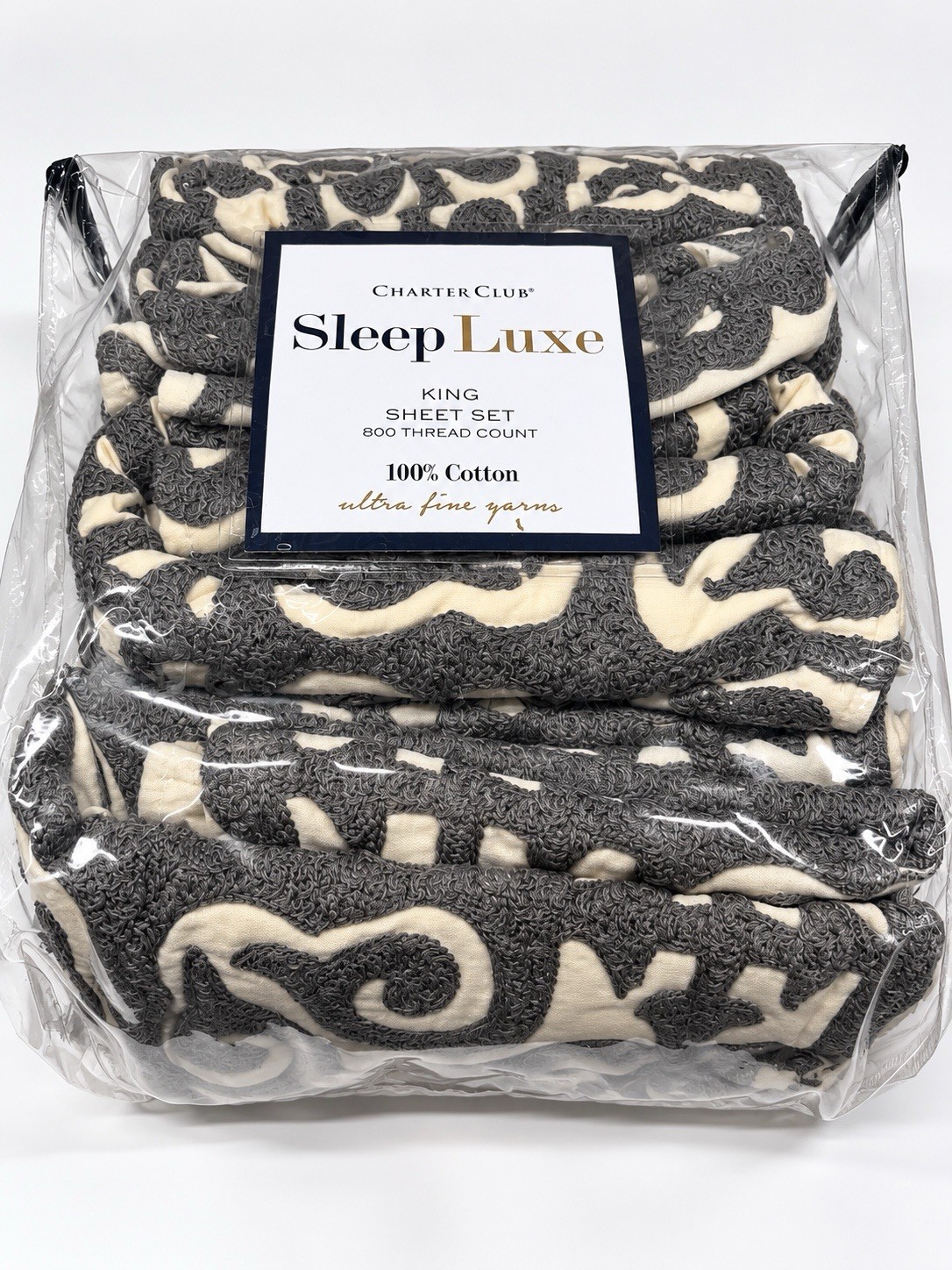 Charter Club Sleep Luxe King 4-Piece Sheet Set 800 Thread Count 100% Cotton