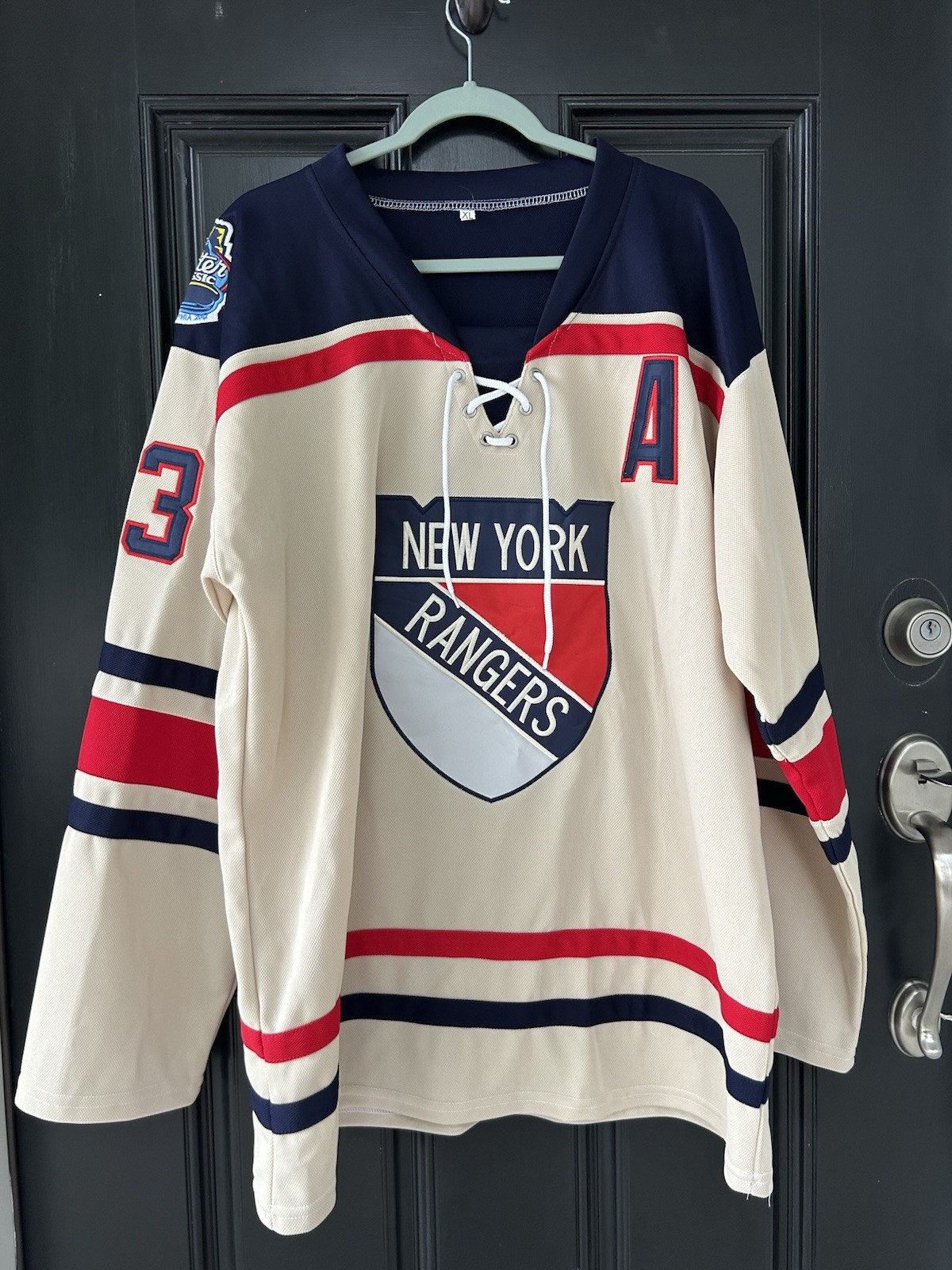Mika Zibanejad NY Rangers Winter Classic Hockey Jersey Size XL 2012 Fight Strap