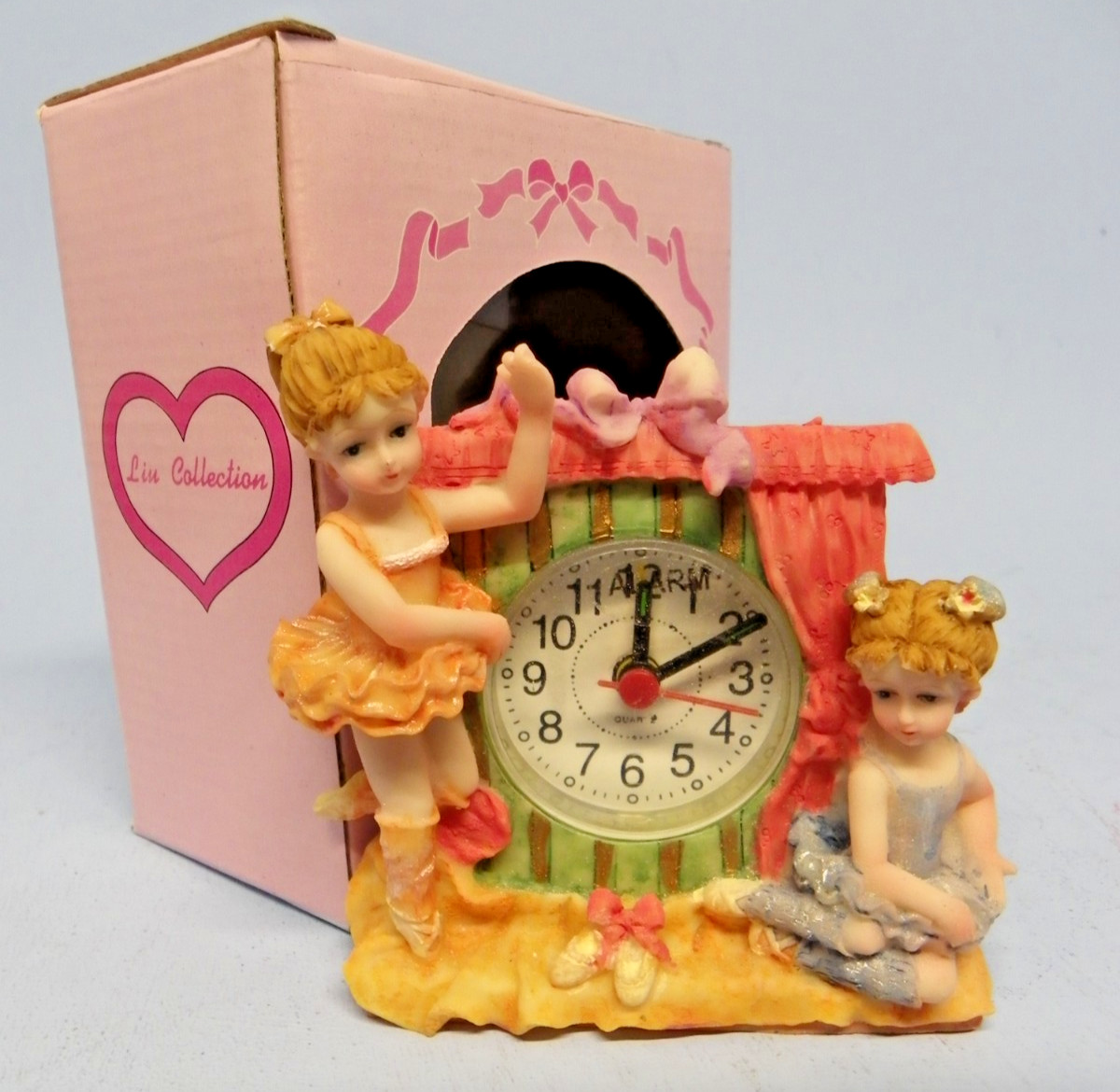 Vintage Liu Collection Alarm Clock with Ballerina Resin Figures New in Box Vintage Liu Collection Alarm Clock with Ballerina Resin Figures New in Box
