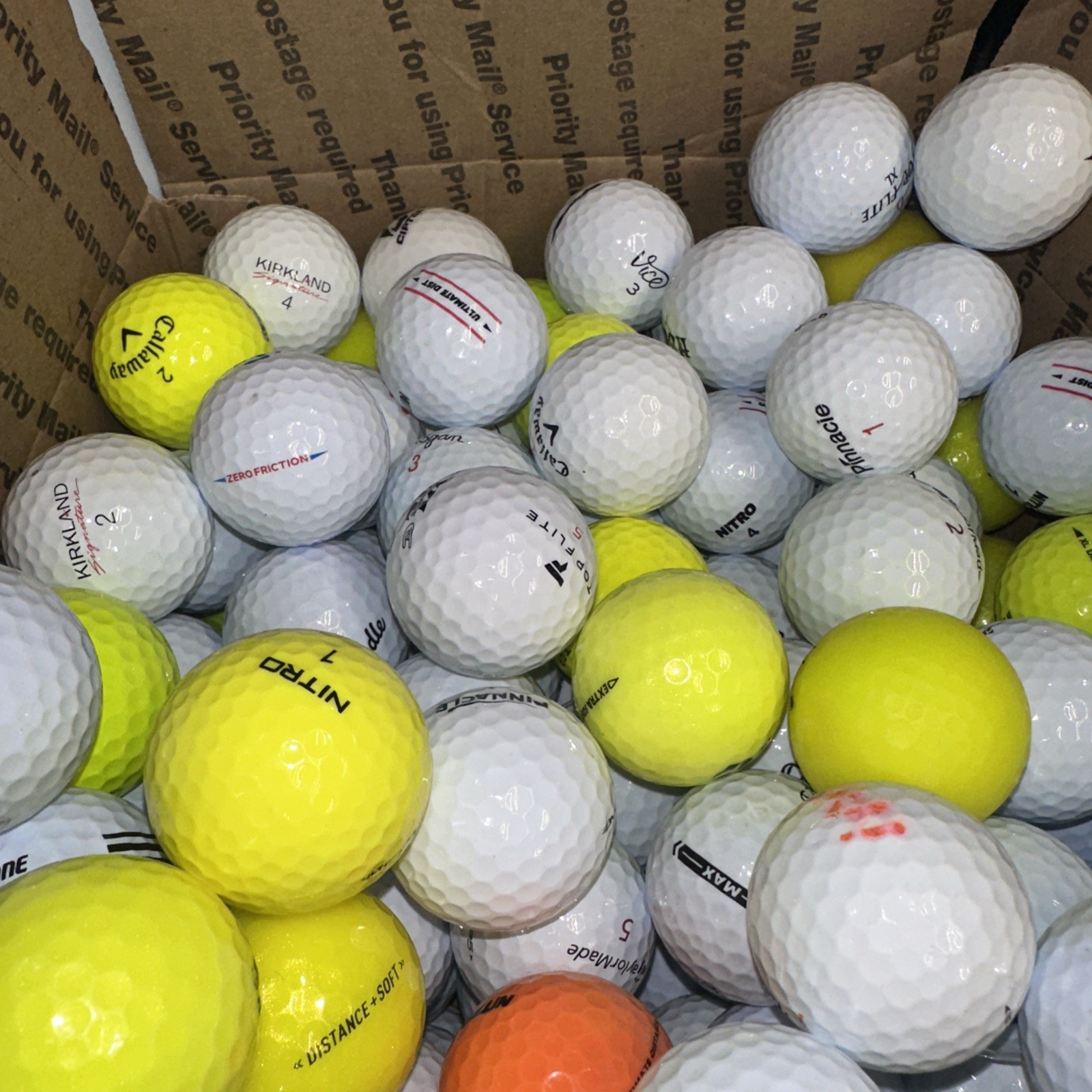 100 Assorted Brand Golf Balls Near Mint 5A/4A bulk pricing