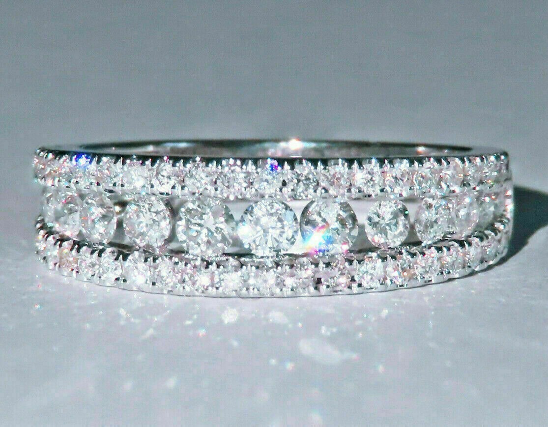 Anniversary Ring 3.50Ct Round Cut Diamond 14k White Gold Wedding Band Size 7.5 Anniversary Ring 3.50Ct Round Cut Diamond 14k White Gold Wedding Band Size 7.5