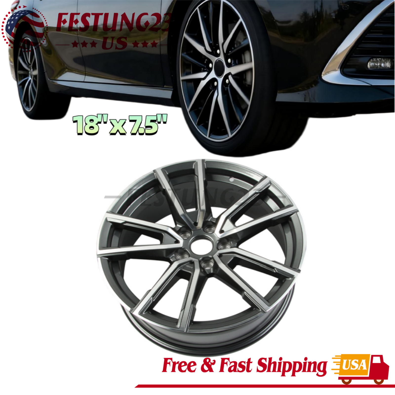 18”x7.5” Alloy Wheel Rim For BMW 230i 318i 320i 330e 330i 2019-2023 86487 96620
