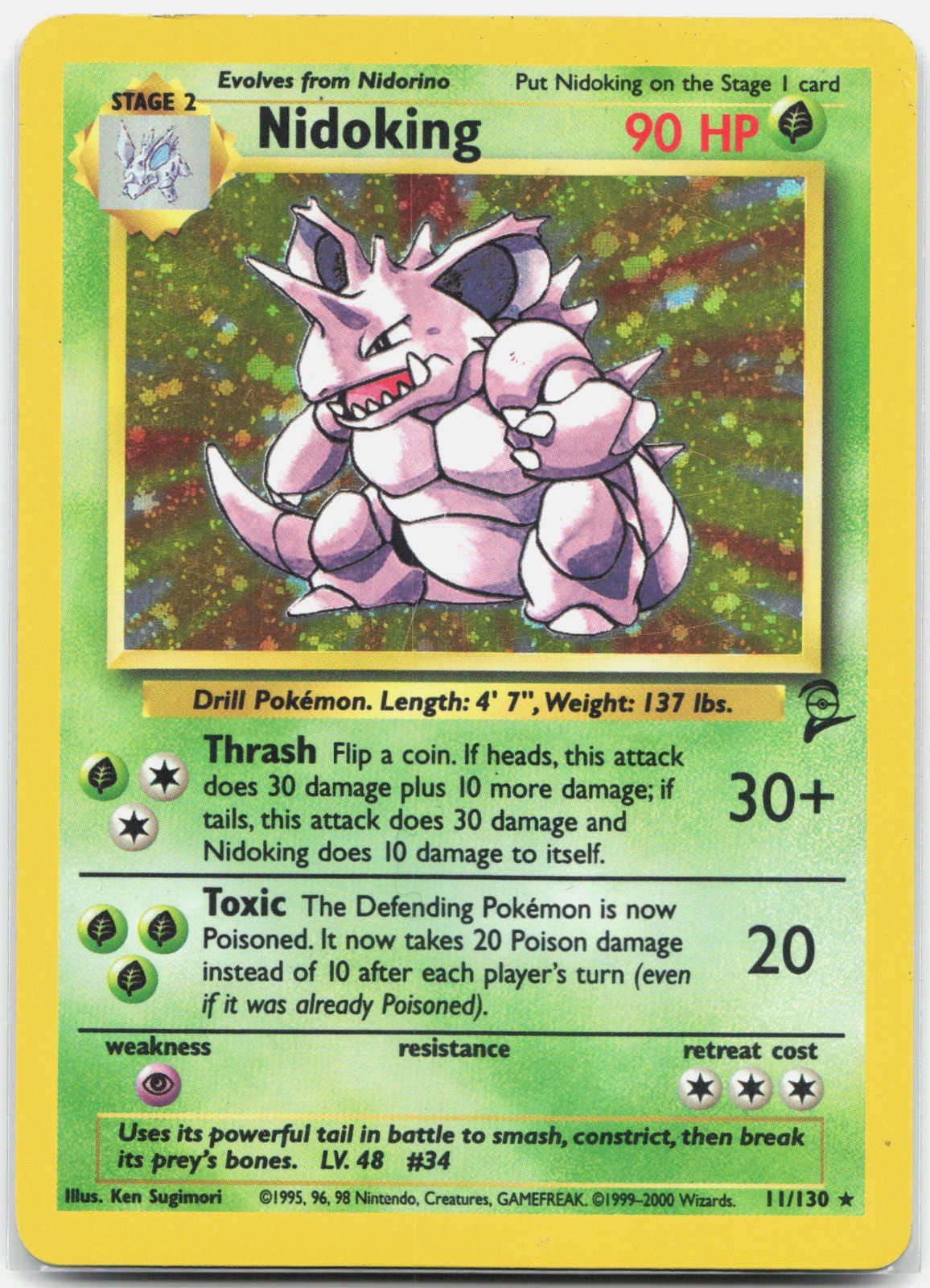 Nidoking Holo Rare Base Set 2 BS2 Grass 011/130 2000 MP