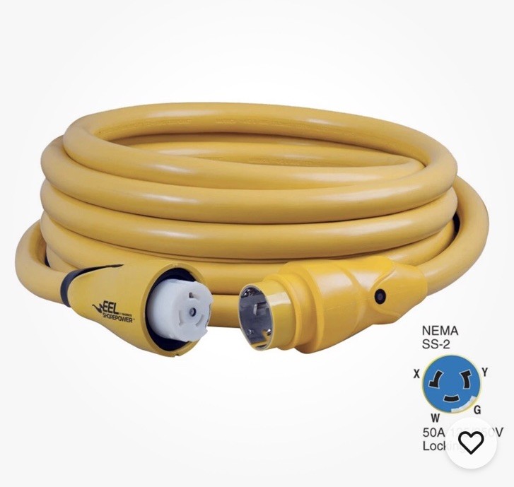 Marinco Boat EEL Shore Power Cable CS504-25 | 25Ft 125/250V 50A R2S3 Marinco Boat EEL Shore Power Cable CS504-25 | 25Ft 125/250V 50A R2S3
