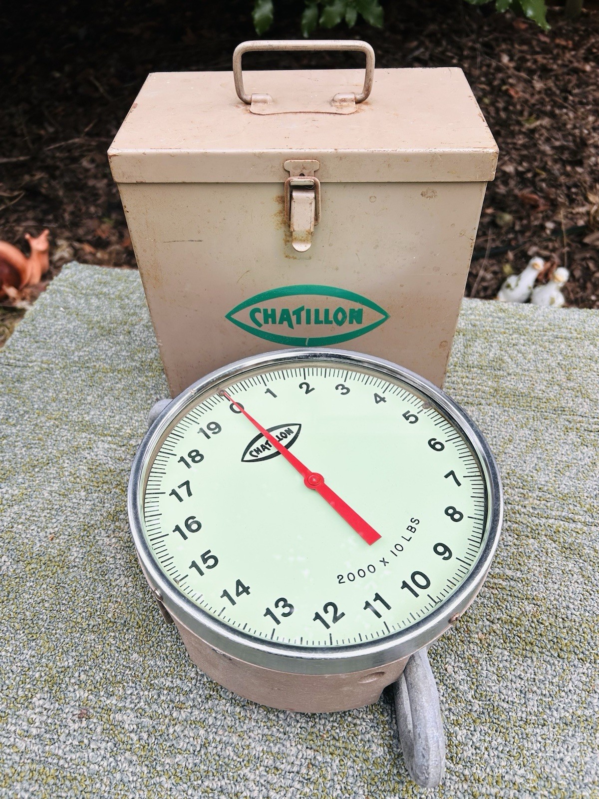 Vintage Chatillon WT-10 Portable Crane Scale with Case 2000 Lb Working Vintage Chatillon WT-10 Portable Crane Scale with Case 2000 Lb Working