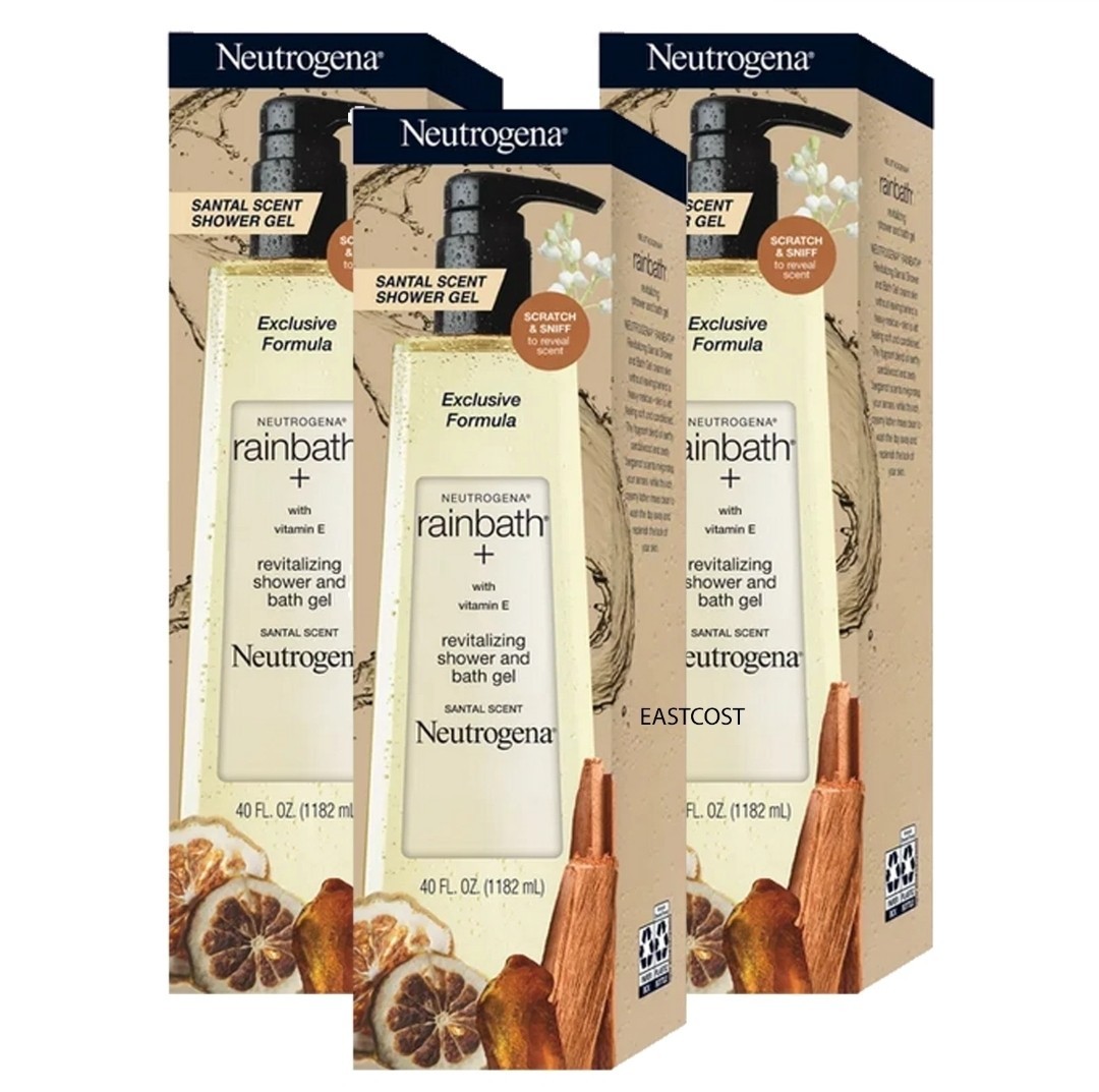3 Of Neutrogena Rainbath Revitalizing Shower & Bath Gel, Santal Scent, 40 fl oz 3 Of Neutrogena Rainbath Revitalizing Shower & Bath Gel, Santal Scent, 40 fl oz