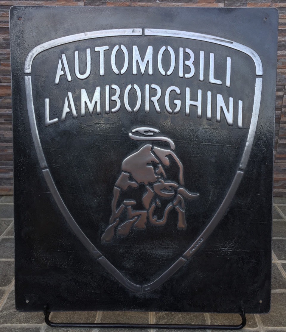 Lamborghini Vintage Steel Garage Sign 20x24 Handmade Aluminum Relief Lamborghini Vintage Steel Garage Sign 20x24 Handmade Aluminum Relief