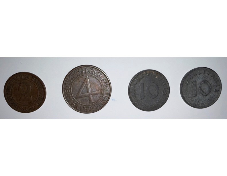 German Coins 1924 1932 1941 1942 pfennig historic