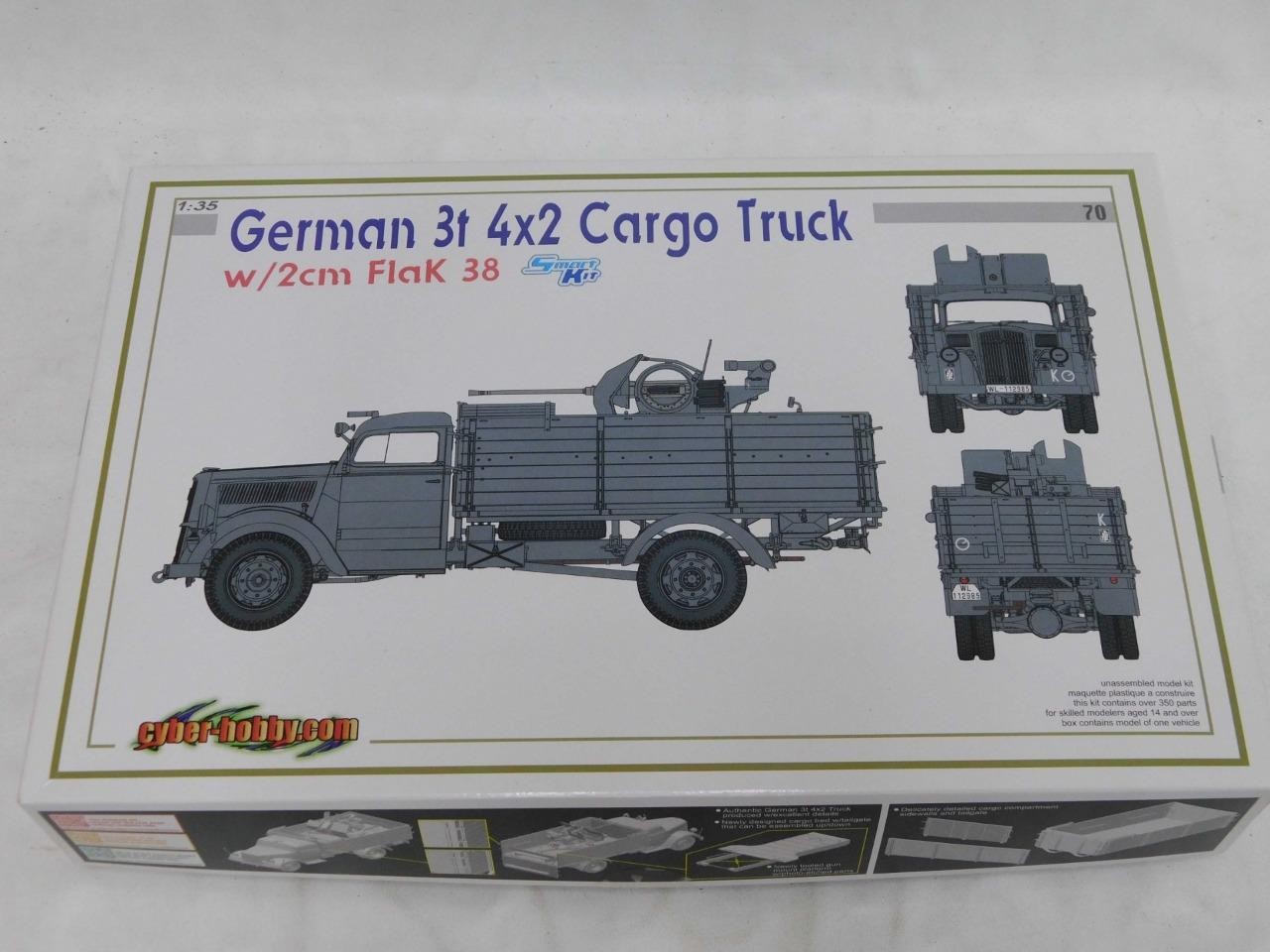 1/35 Cyber Hobby Opel German 3t 4x2 Cargo Truck & 2cm Flak 38 Plastic Model Kit