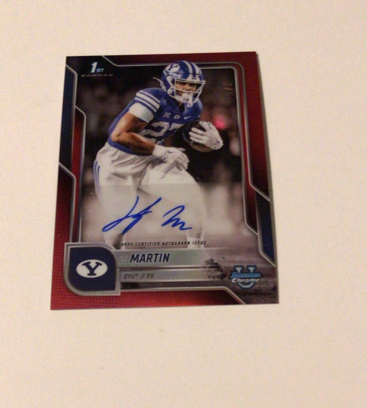 2025 Bowman U Chrome L J Martin Red Refractor Auto /5 #BCA-LM