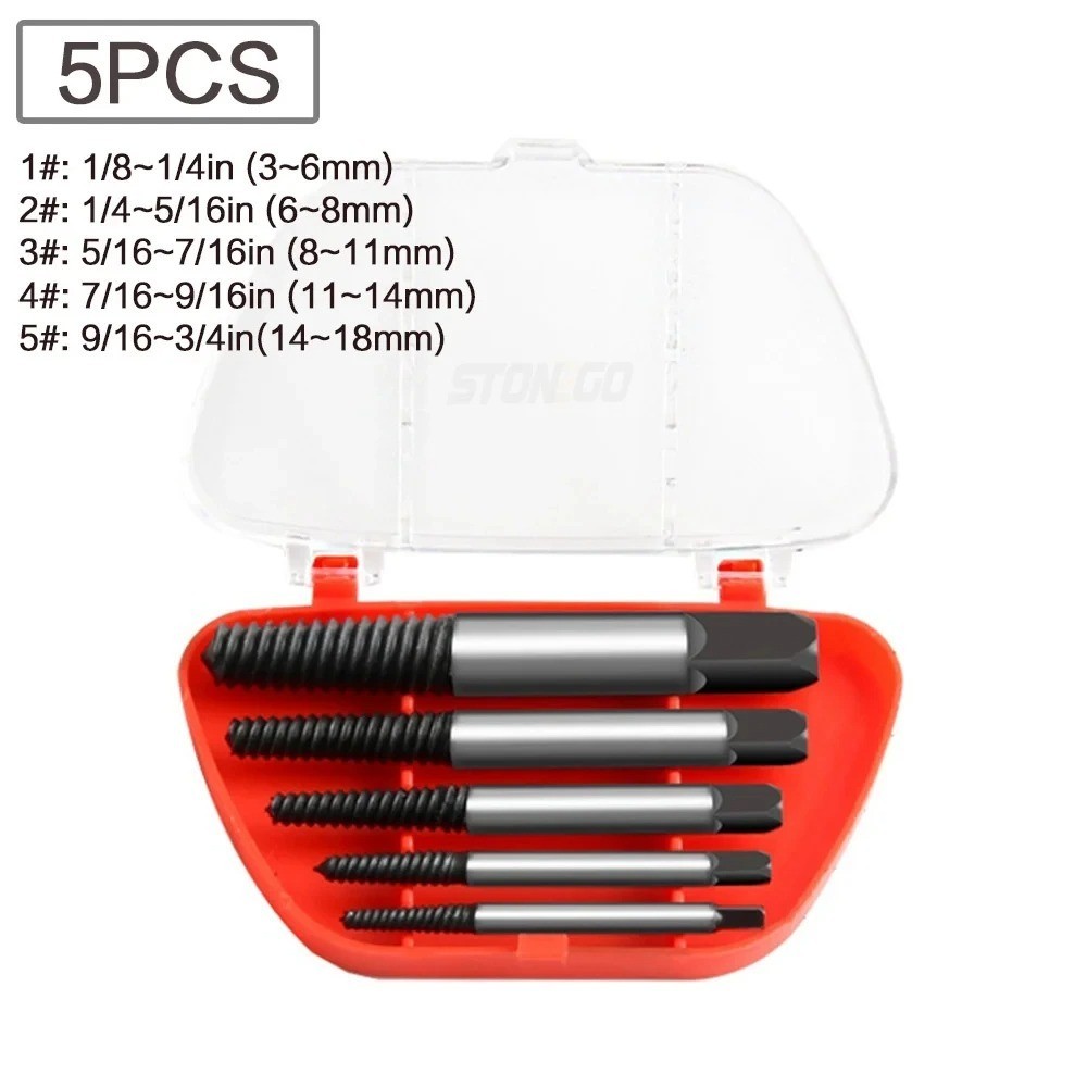 5/6 Pcs Screw Extractor Set Easy Out Drill Bits Guide Broken Screws Bolt Remover