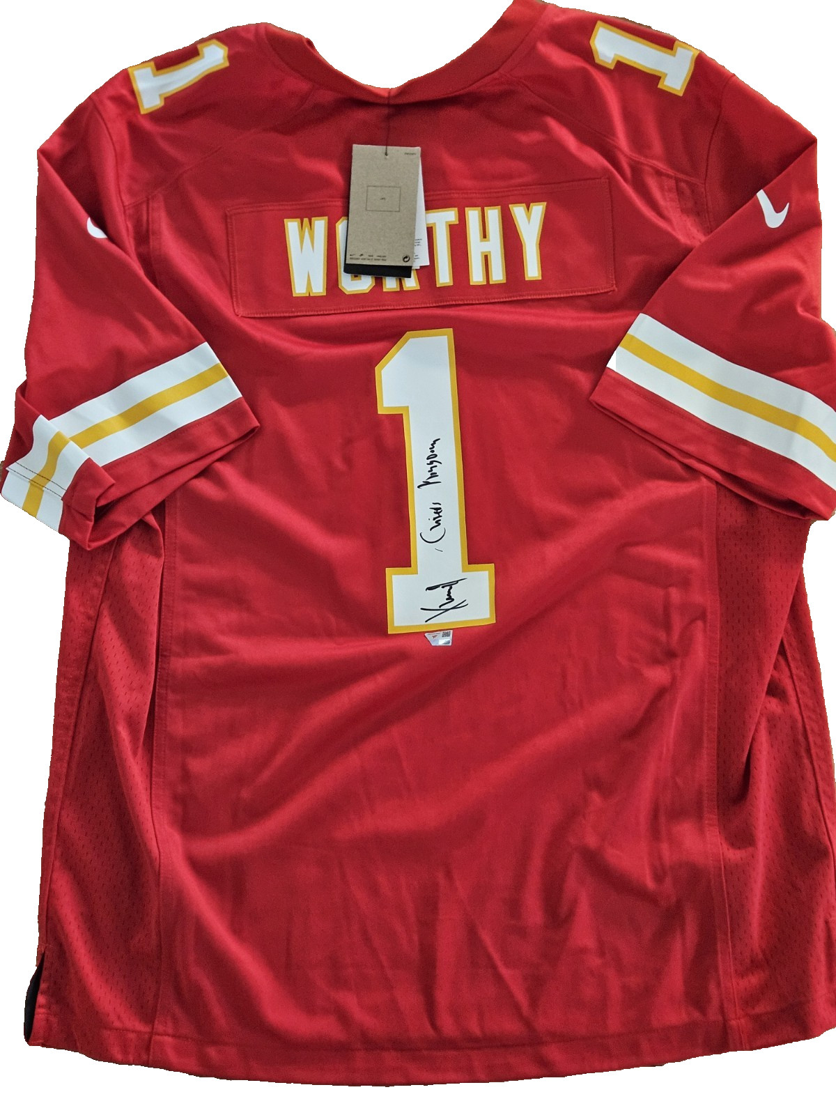 Fanatics Under Wraps NFL Signed Jersey Xavier Worthy Chiefs w/ Chiefs Kingdom