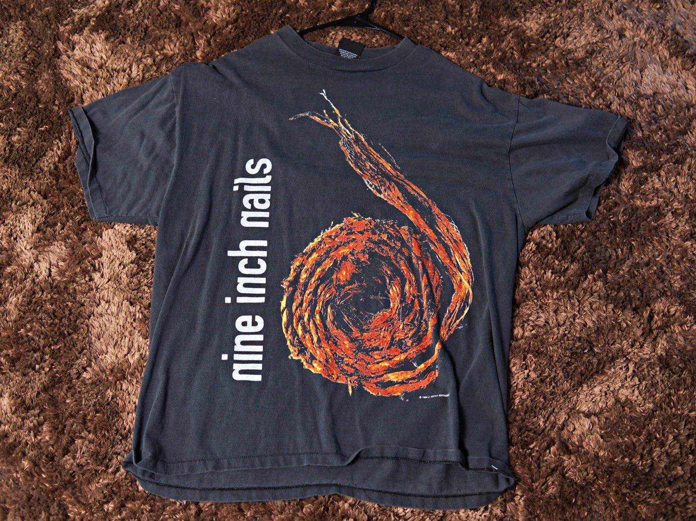 Rare Vintage Nine Inch Nails Further Down the Spiral 1995 Graphic Tee Gray XL