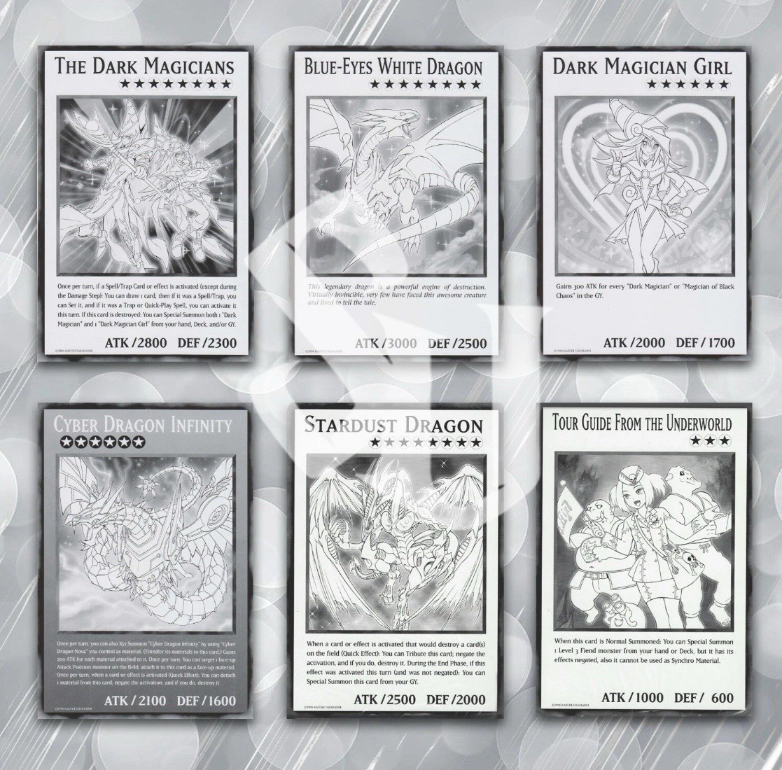 BLUE-EYES WHITE DRAGON, DARK MAGICIAN GIRL | 6 OVERSIZED GIANT Yu-Gi-Oh CARDS