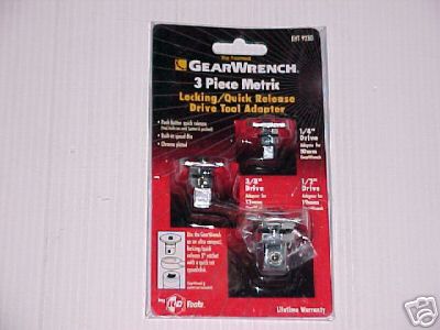 GearWrench 3pc Met Locking/Quick Release tool Adapter GearWrench 3pc Met Locking/Quick Release tool Adapter