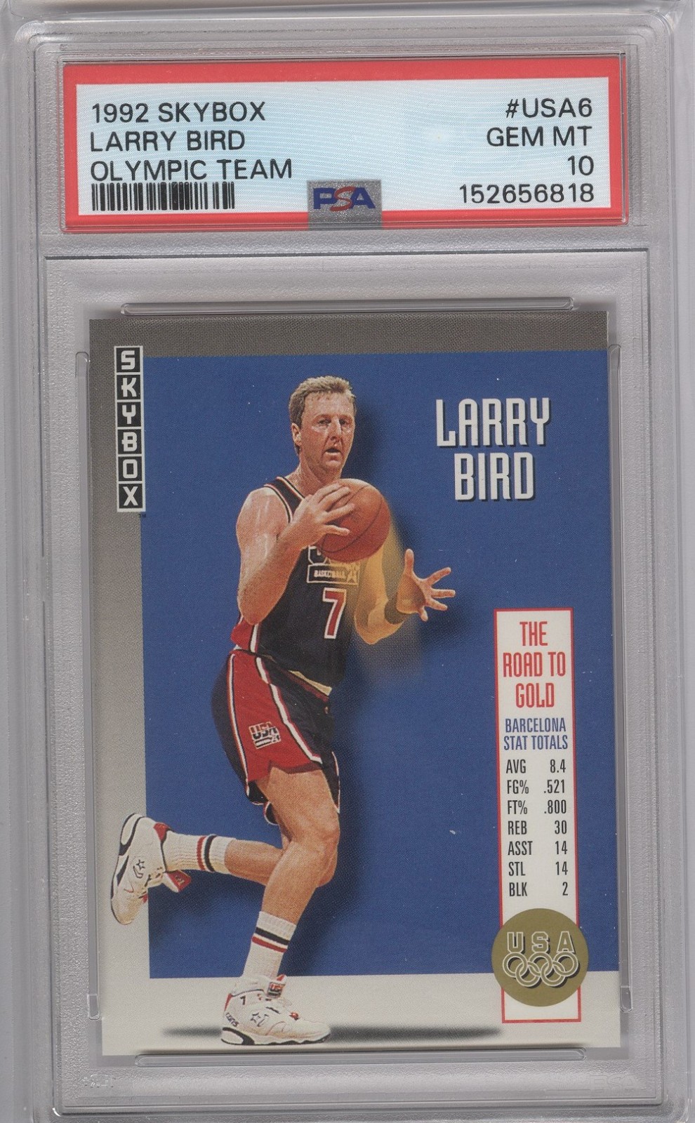 1992 Skybox Larry Bird Olympic Team USA #USA6  PSA 10