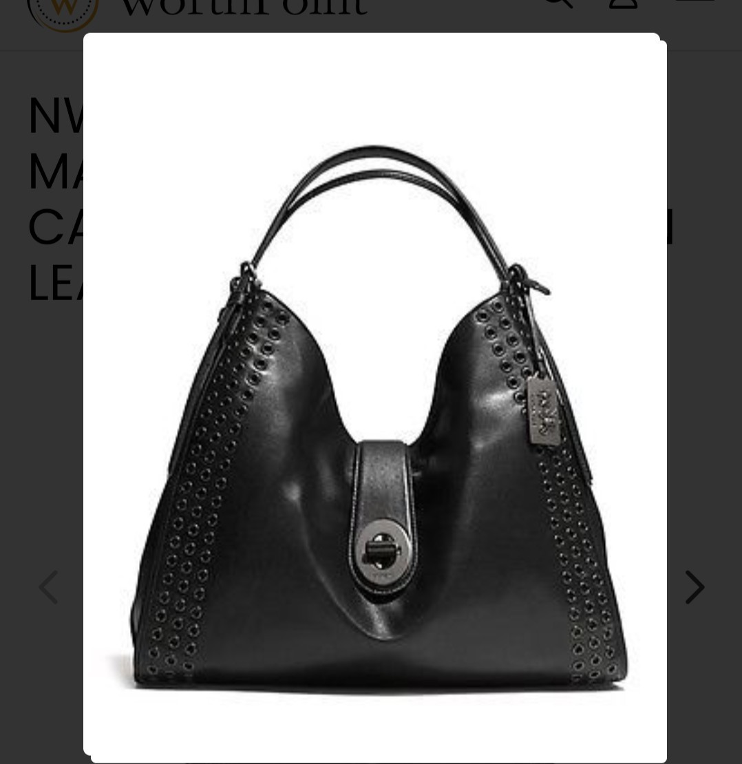Coach Madison Large Grommet Carlyle Black Gunmetal Shoulder Bag NWOT - Rare Coach Madison Large Grommet Carlyle Black Gunmetal Shoulder Bag NWOT - Rare