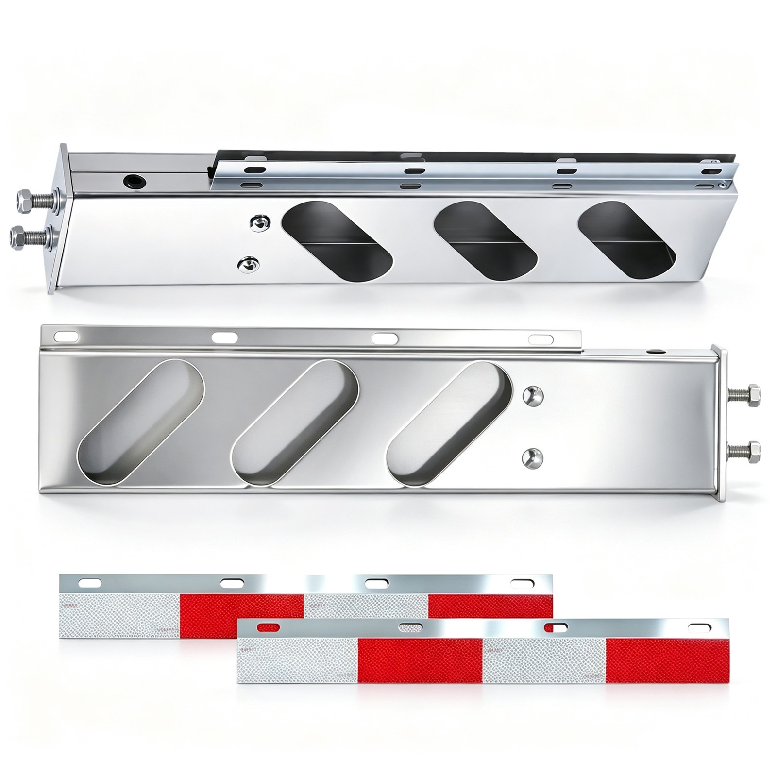 30'' Spring Loaded Stainless Steel Mud Flap Hanger Oval Light Cutout 2.5'' Bolt 30'' Spring Loaded Stainless Steel Mud Flap Hanger Oval Light Cutout 2.5'' Bolt