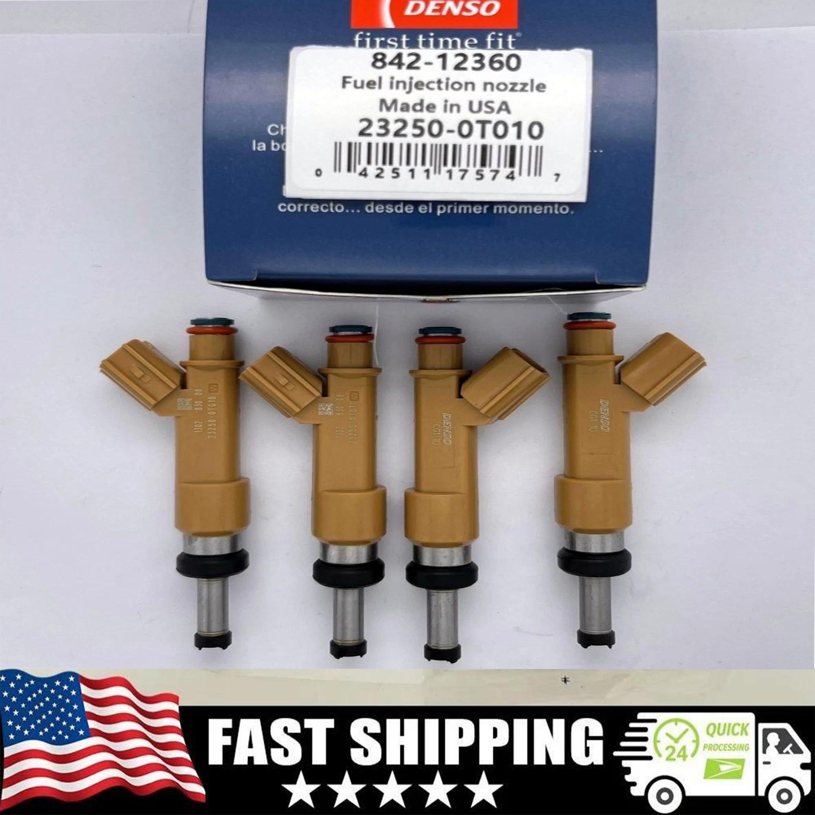 4X Genuine DENSO OEM Fuel Injector For 09-18 Toyota Matrix Corolla Scion XD 1.8L