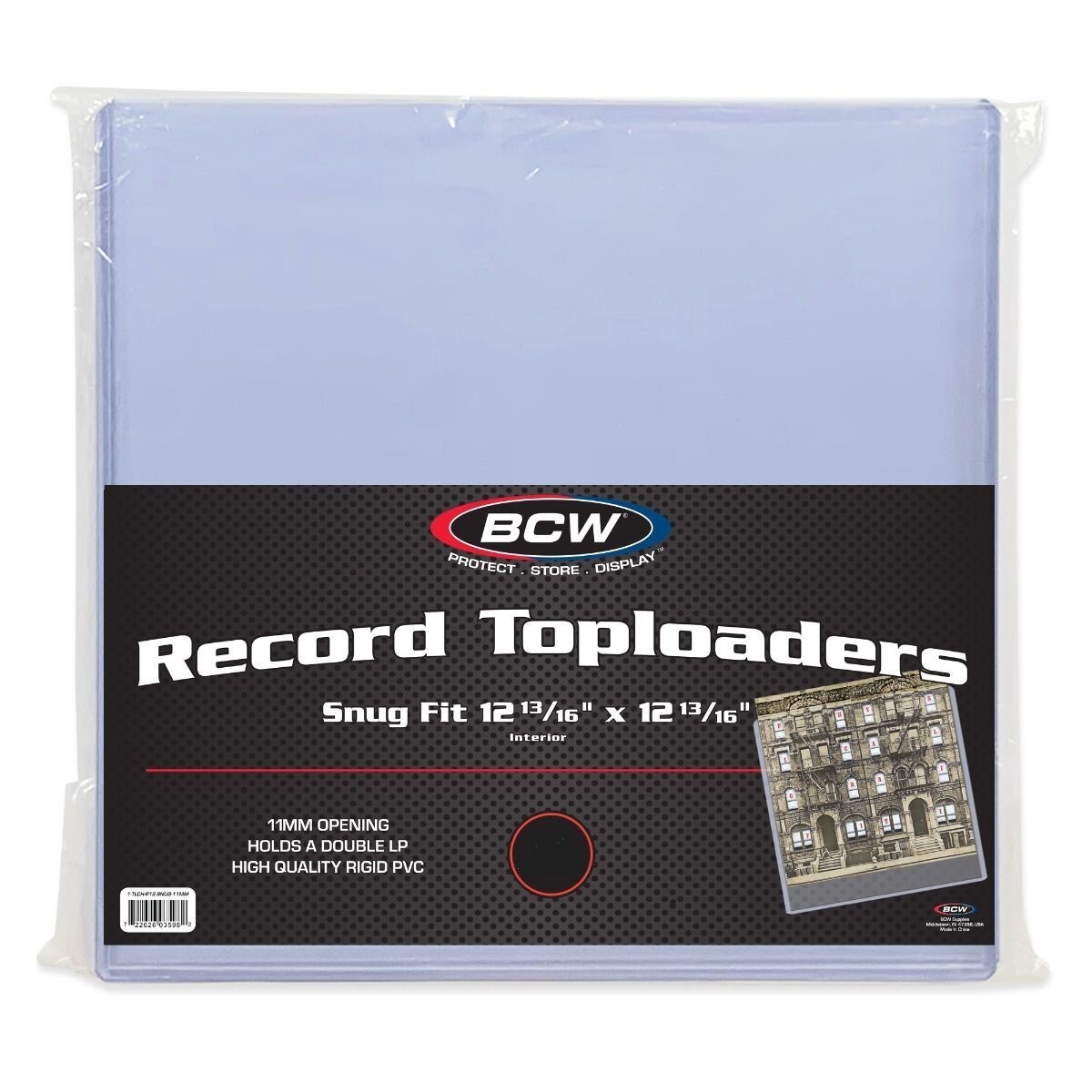 NEW (1 PC) BCW 12in (33 RPM) Record Album Toploaders- Snug Fit 11mm- Holder