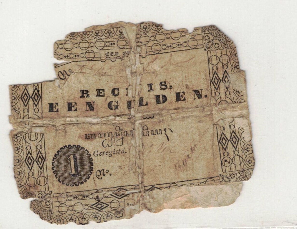 Netherlands Indies 1 gulden 1846 P- 39 low grade