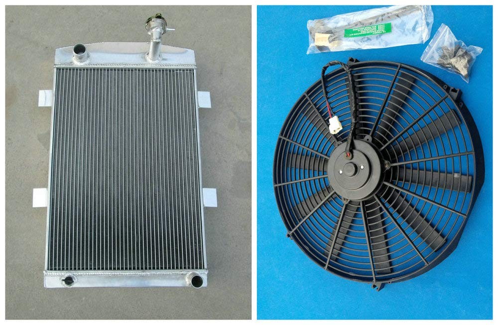for Chevy 350 V8 700HP 1935 1936 MT 3 Row 62mm Custom Aluminum Radiator Fan