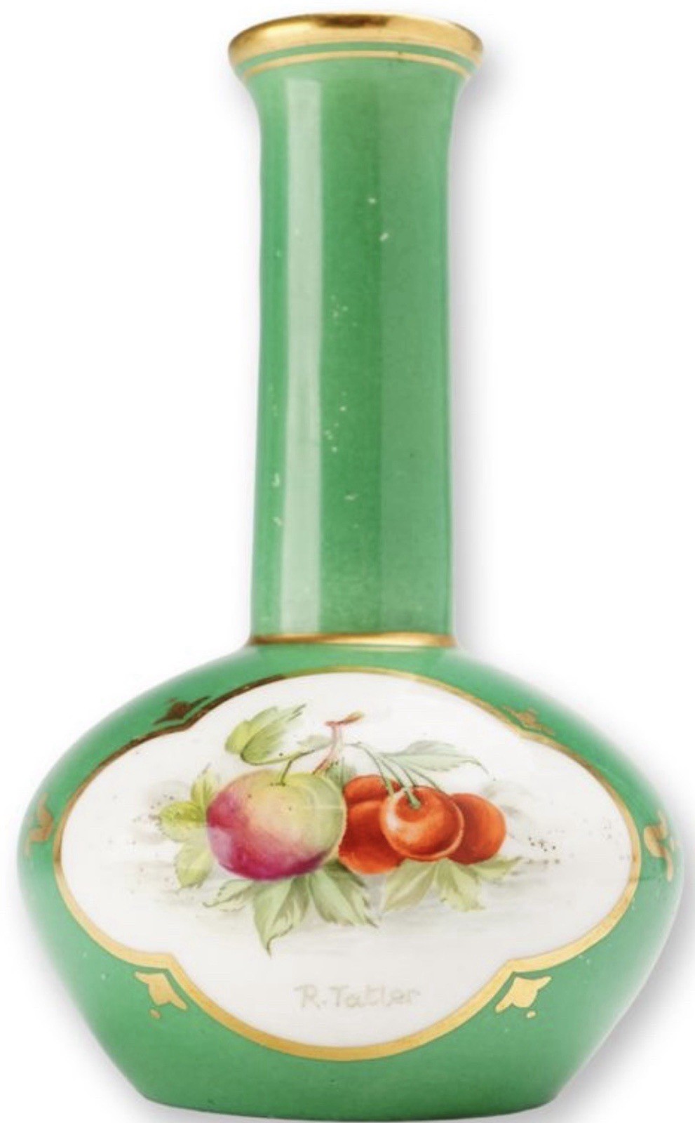 Wedgwood Miniature Bottle Vase 1926 R Tatler Hand Painted Fruit Rubin Collection