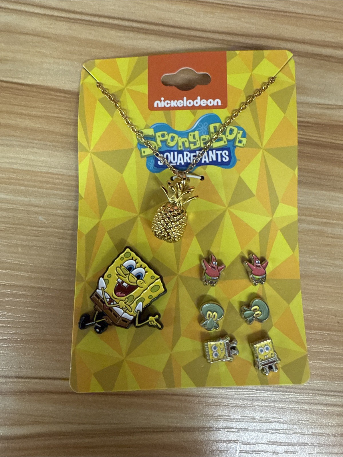 SpongeBob SquarePants Jewelry Set Necklace Earrings Pin Official Nickelodeon SpongeBob SquarePants Jewelry Set Necklace Earrings Pin Official Nickelodeon