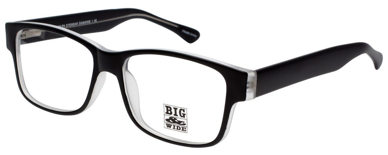 Big&Wide Designer Reading Glasses BW1 Matte Black Layered Crystal 60mm Authentic