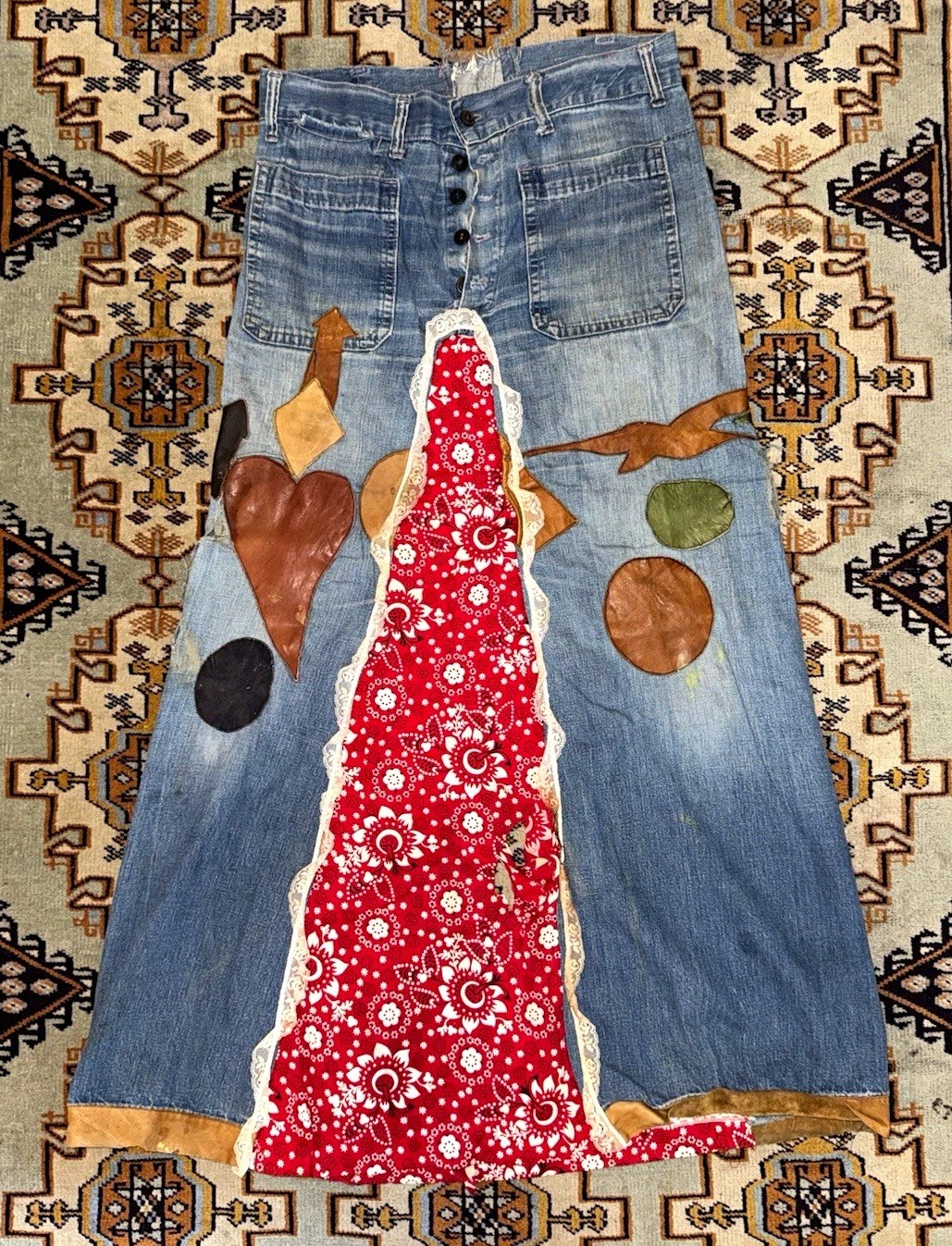 Vintage 1960s Custom Hippie Skirt - AS IS - READ DESCRIPTION