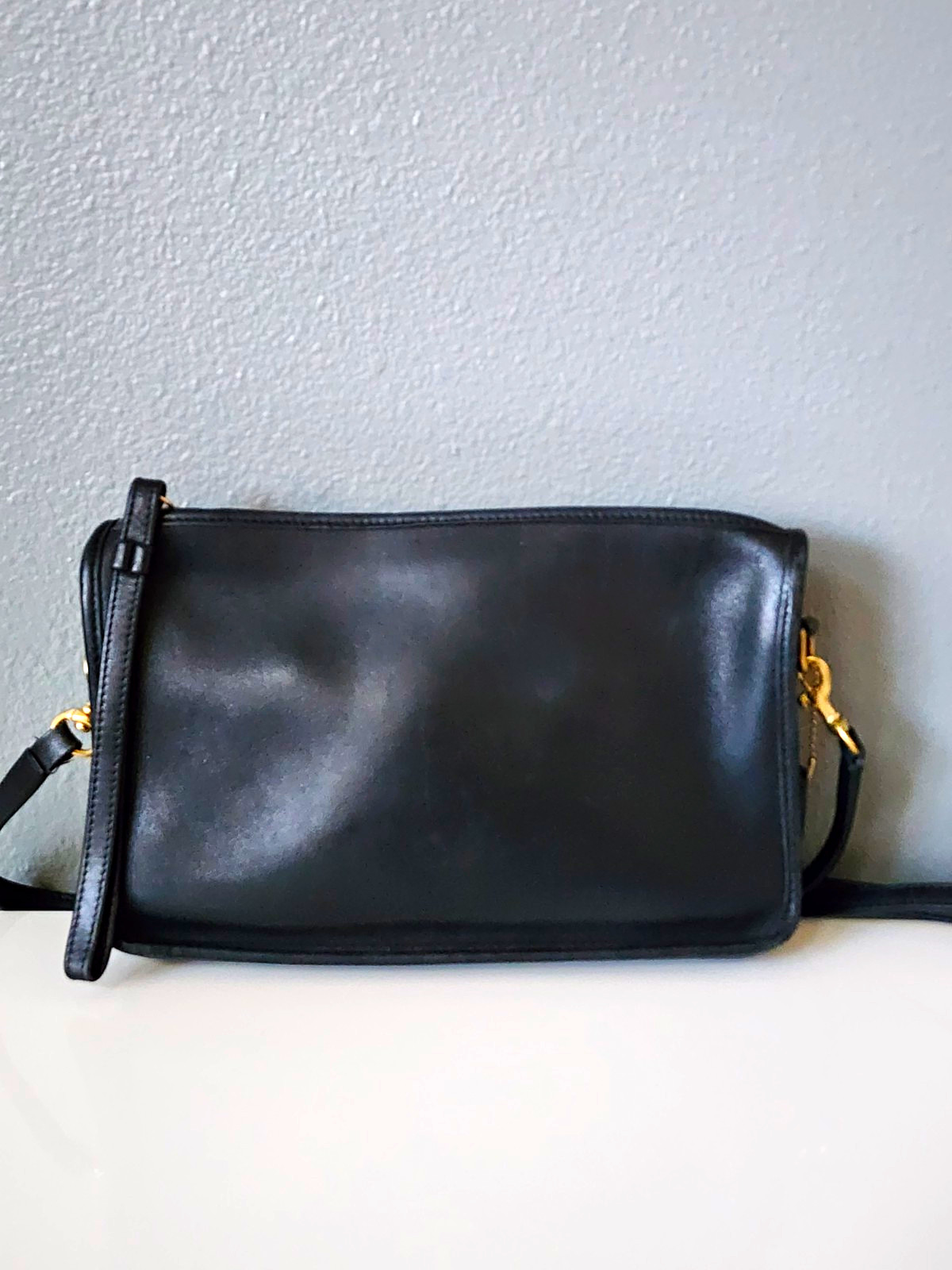 Vintage Coach Basic Bag 9455 CFL98 Black Leather Crossbody