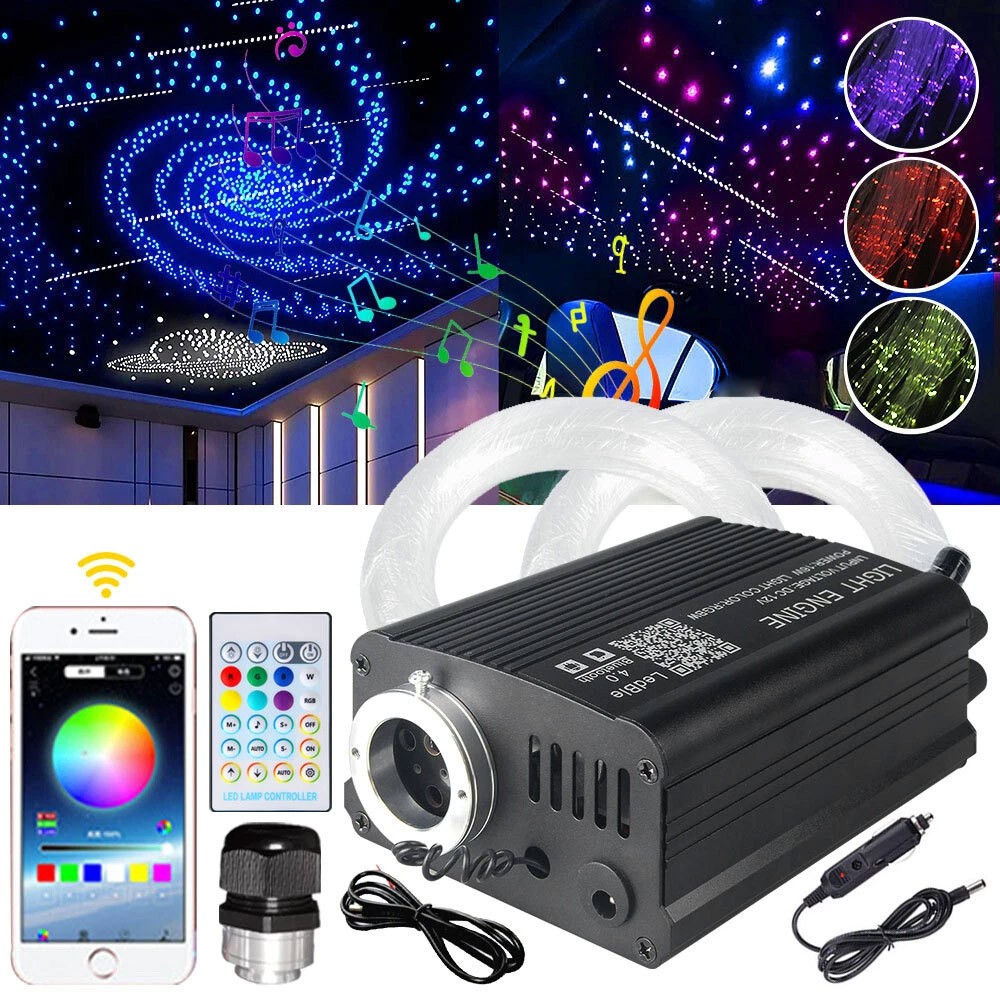 650pcs Car Home Headliner Star Light Kit Roof Twinkle Ceiling Lights Fiber Optic