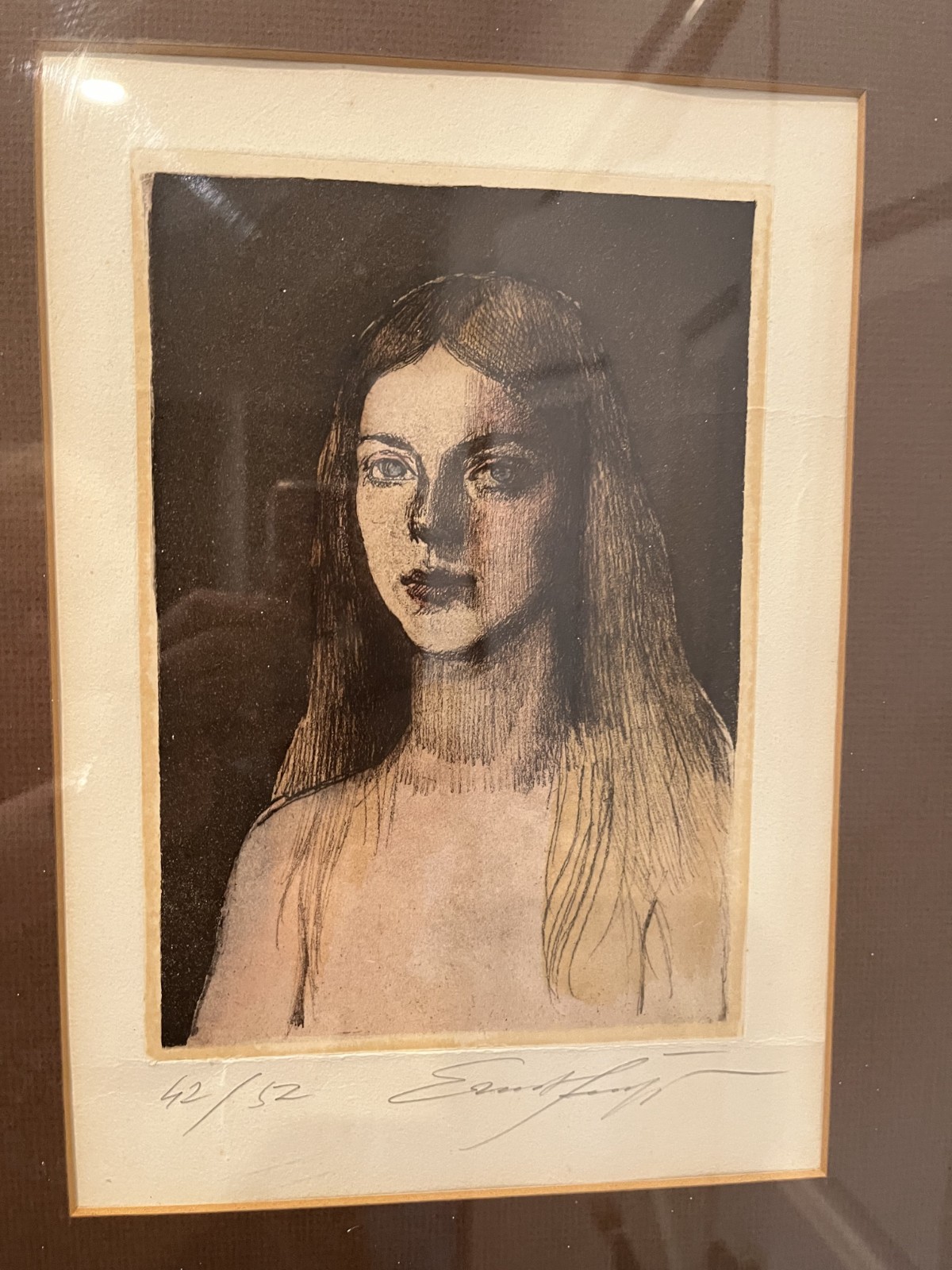ERNST FUCHS Angelika Etching Hand Signed & Tinted 42/52 Framed Original Low Run