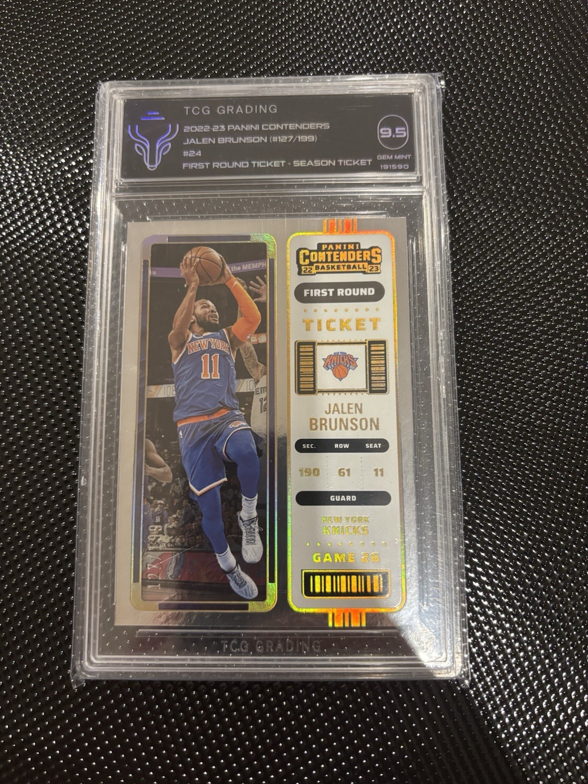 Jalen Brunson Panini Contenders 2022-23 First Round Ticket /199 tcg 9.5 Jalen Brunson Panini Contenders 2022-23 First Round Ticket /199 tcg 9.5