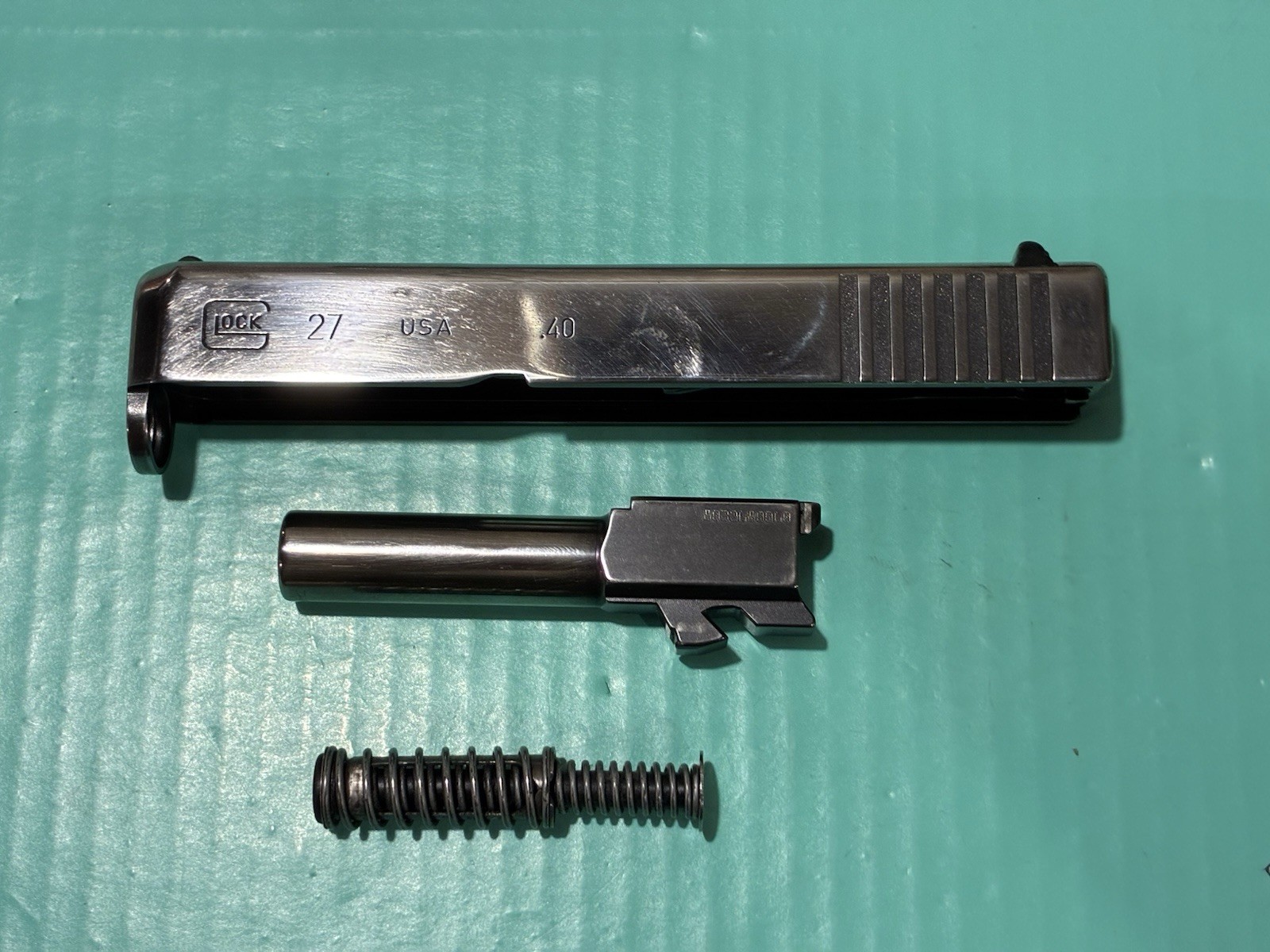 USED OEM GLOCK 27 GEN 3 COMPLETE SLIDE BARREL GUIDE ROD RECOIL SPRING *POLISHED*