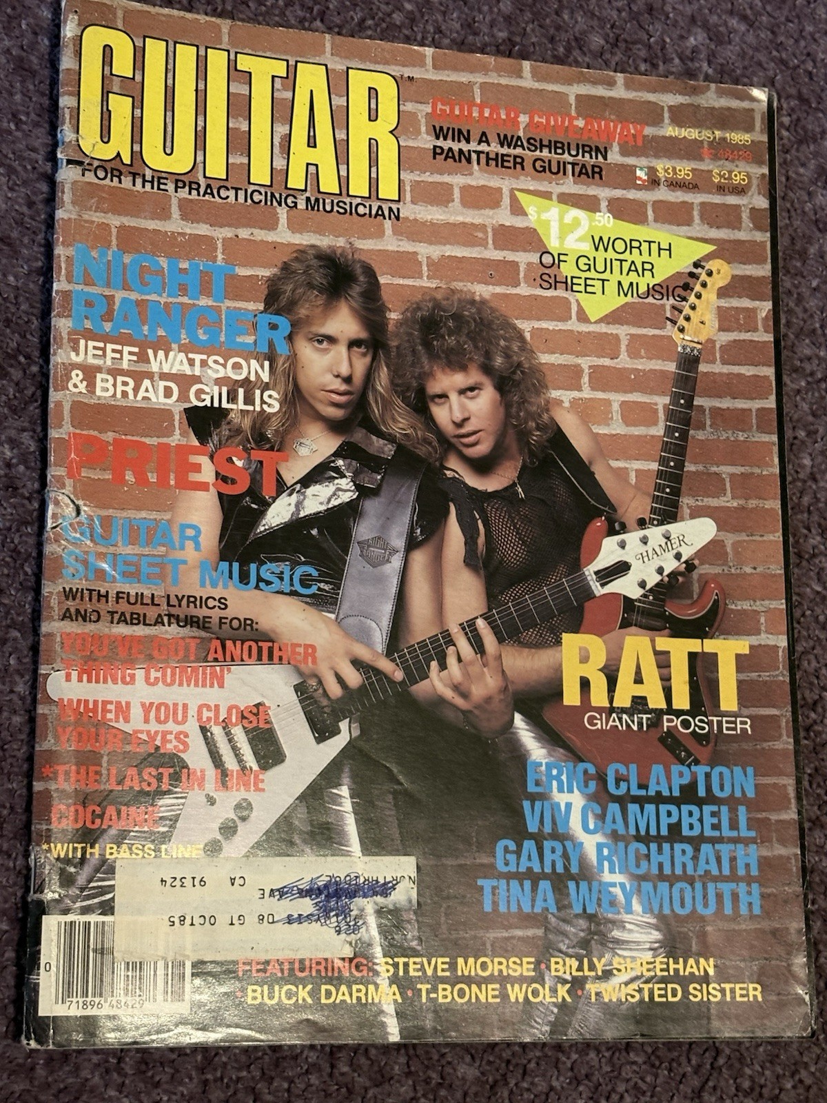Guitar Magazine, August 1985 With Ratt Poster Included Guitar Magazine, August 1985 With Ratt Poster Included