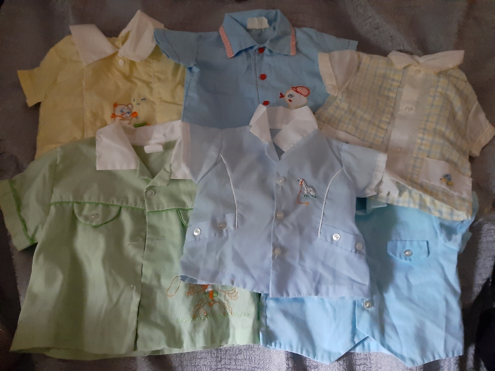 Vtg 1970\'s toddler boys shirts 0-3 months