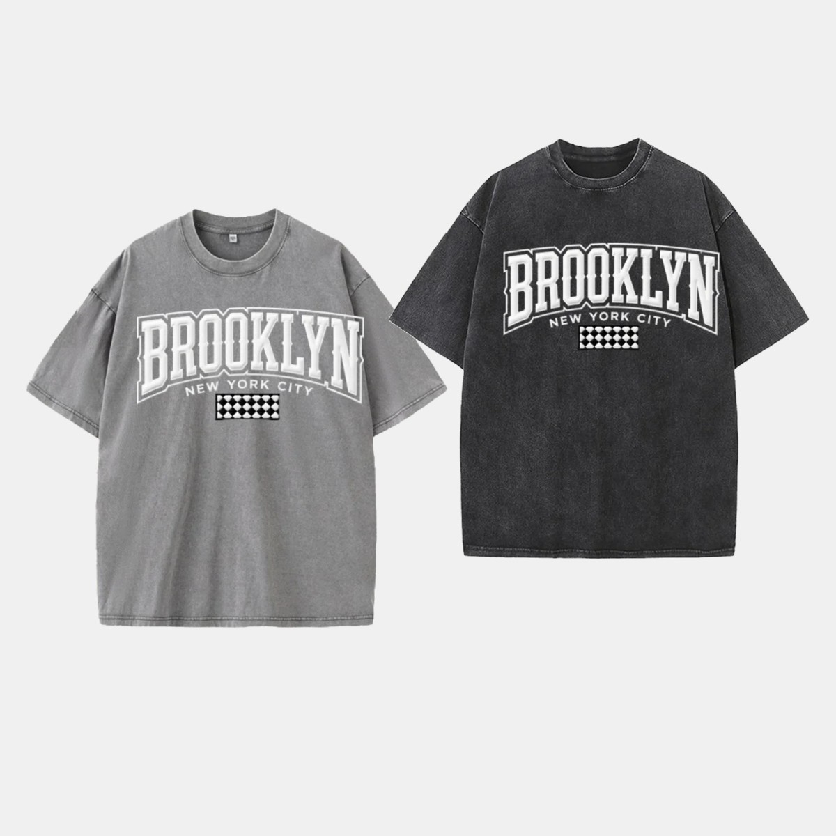 Y2K Oversized Washed Brooklyn New York Varsity Graphic Tee Vintage Streetwear Y2K Oversized Washed Brooklyn New York Varsity Graphic Tee Vintage Streetwear