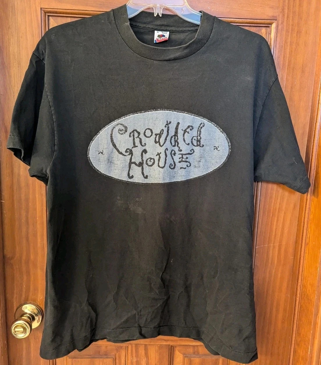 Crowded House Vintage 1989 Concert Tour Black double sided PA8005
