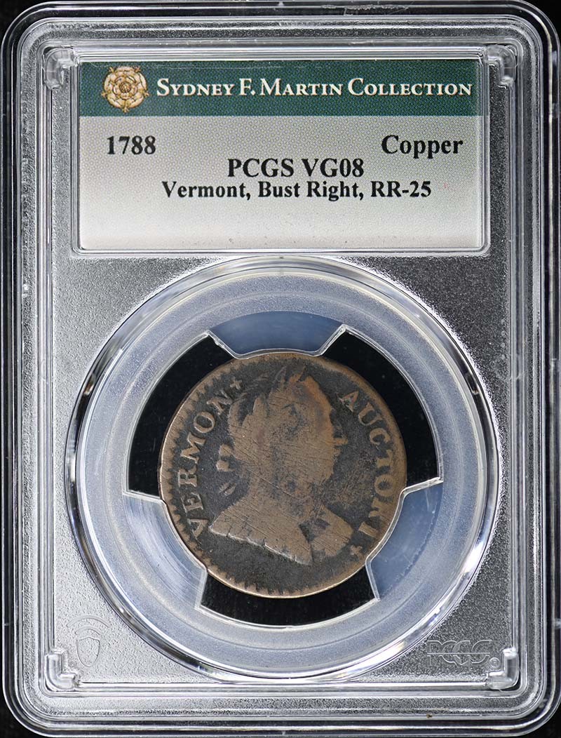 1787 VT 1/2P Bust Right RR-25 PCGS VG8BN
