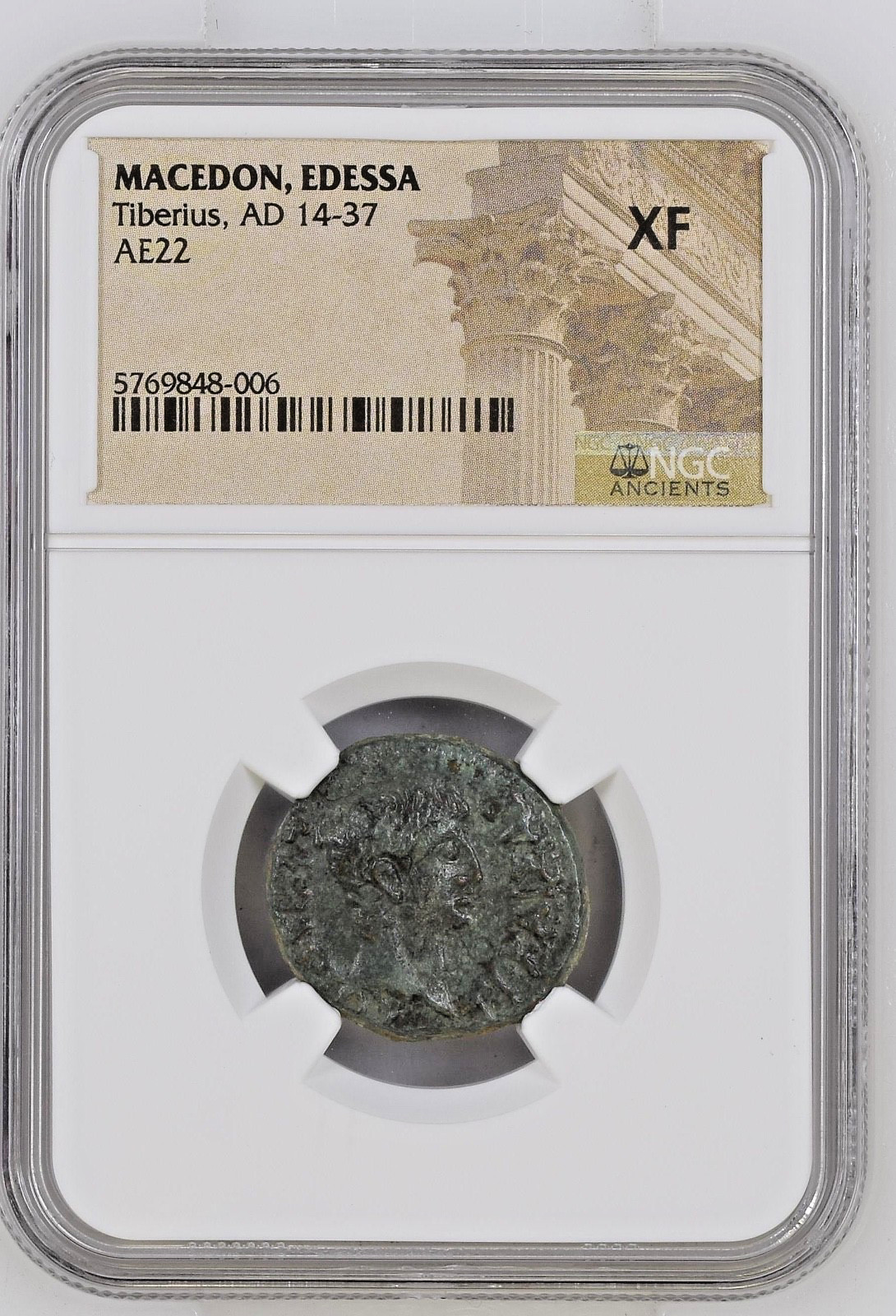 Roman Provincial - Tiberius AD 14-23 Bronze AE22 NGC XF Twelve Caesars Livia