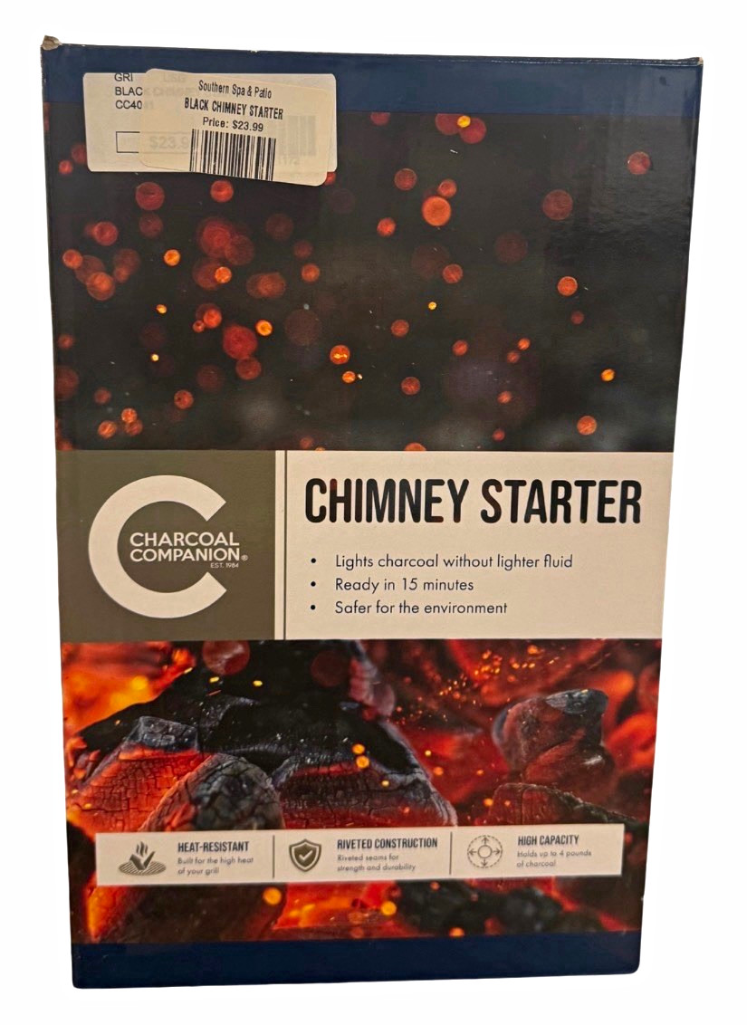 Charcoal Companion CC40 Chimney Starter, Black Large Steel, Heat Resistant Charcoal Companion CC40 Chimney Starter, Black Large Steel, Heat Resistant