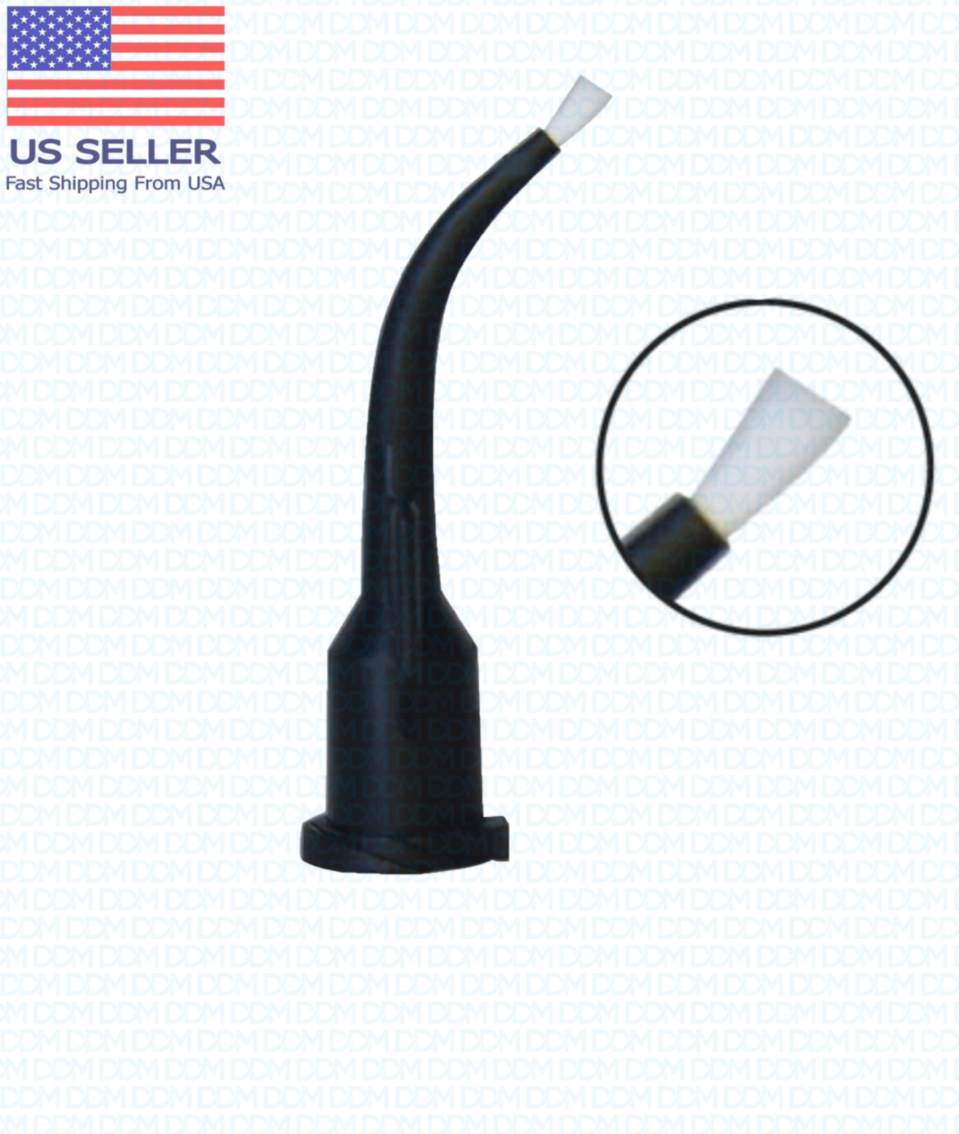 DDM Dental Delivery Tip Liner Pre-Bent Curved Brush Tip - 100PCS #CDTWB