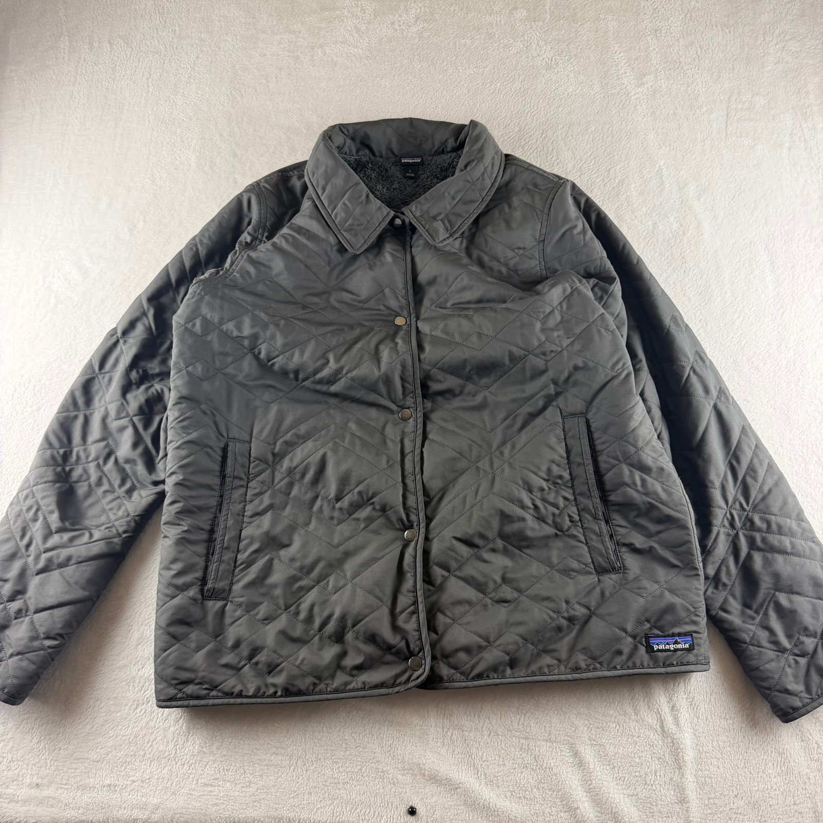 Patagonia Women\'s Quilted Los Gatos Jacket Fleece Lined Gray Large Winter Patagonia Women\'s Quilted Los Gatos Jacket Fleece Lined Gray Large Winter